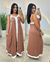VESTIDO BICOLOR SOFIA nude/branco - comprar online