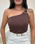 BLUSA CANELADA FIVELA marrom - comprar online