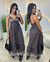 VESTIDO LONGO ALCINHA onça marrom - comprar online