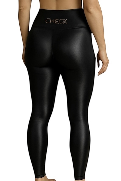 Legging ESSENCE Shine black animal print - comprar online