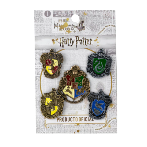 Pack De 5 Pines - Harry Potter - Escudos De Hogwarts