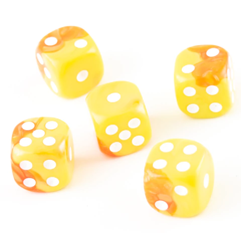 Set 5 dados D6 - Magma Chain - 15mm - comprar online