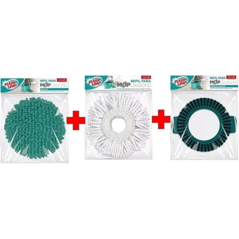 Kit Flash Limp Para Mop Giratório 3 EM 1