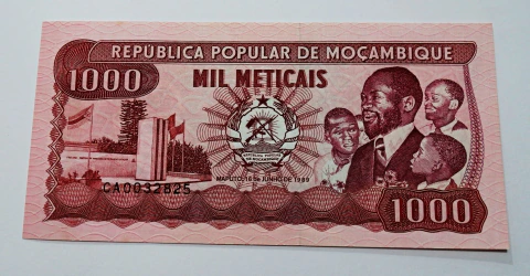 Cédula 1000 Meticais - Moçambique - Flor de Estampa (FE) - Ano aproximado 1989