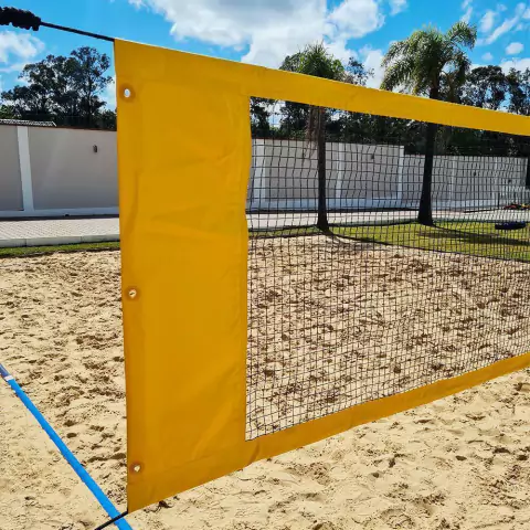 Rede Beach Tennis e Volei com banda lateral Zaka Amarela 8,60m x 1m
