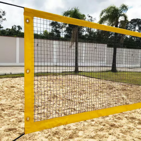 Rede Multiuso Zaka Volei Beach Futevolei sem banda lateral Amarela 9,60m x 1m