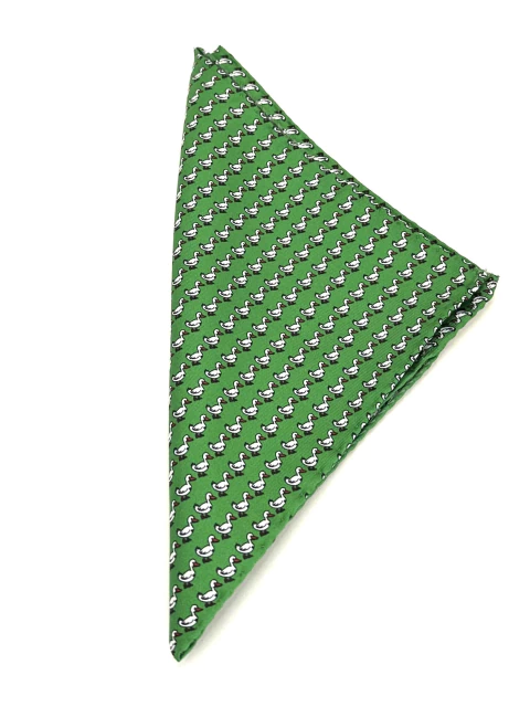 Lenço de Bolso Twill de Seda Patinhos Verde - comprar online