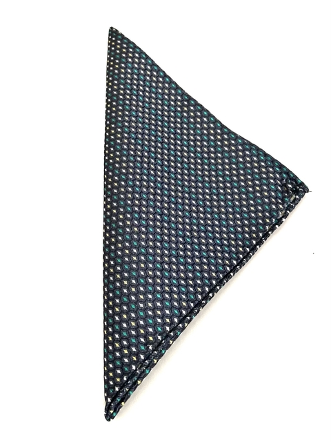 Lenço de Bolso Jacquard de Seda Cinza Escuro Colorido - comprar online