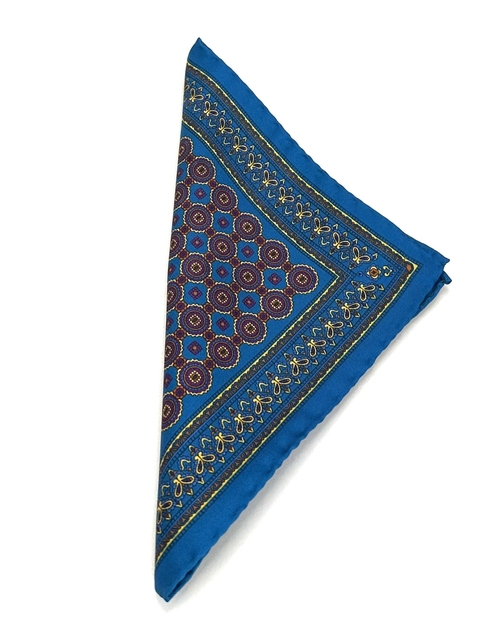 Lenço de Bolso Twill de Seda Venezia Azul - comprar online