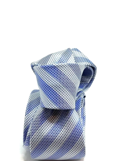 Gravata Slim Listrada Azul Claro - comprar online
