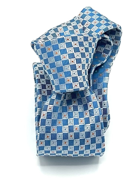 Gravata Slim Quadretti Azul Claro - comprar online