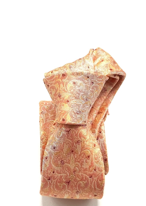 Gravata Slim Giglio Damascato Laranja - comprar online
