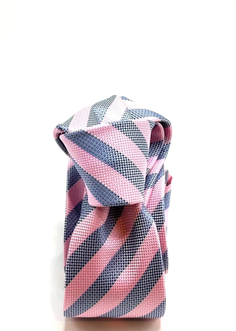 Gravata Slim Listrada Rosa - comprar online