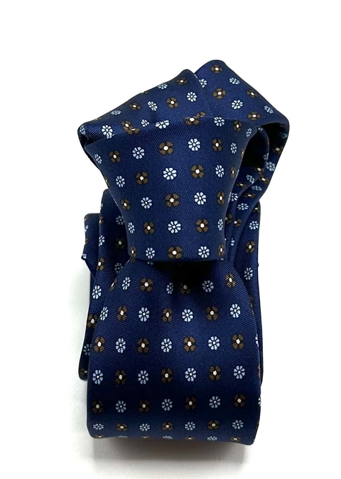 Gravata Slim Twill Pavia Azul Marinho Marrom - comprar online