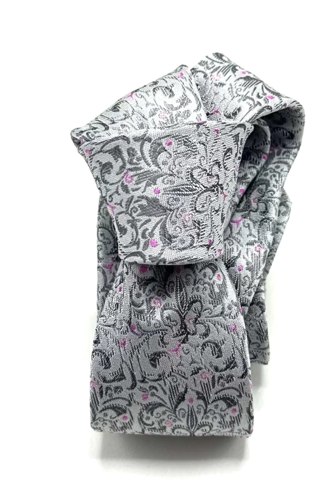 Gravata Slim Giglio Damascato Cinza - comprar online