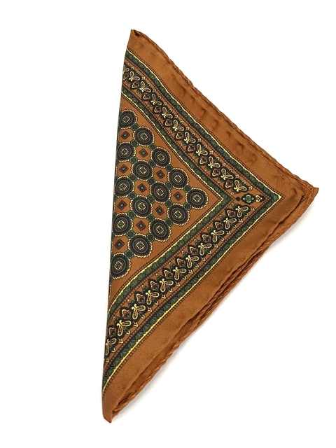 Lenço de Bolso Twill de Seda Venezia Marrom - comprar online