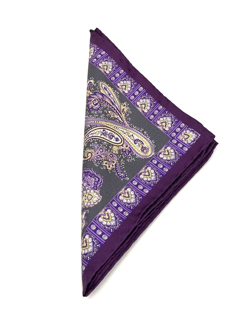 Lenço de Bolso Twill de Seda Cashmere Roxo - comprar online