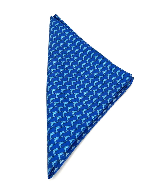 Lenço de Bolso Twill de Seda Golfinhos - comprar online