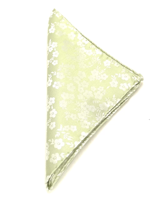 Lenço de Bolso Jacquard de Seda Fiori Verde Claro - comprar online