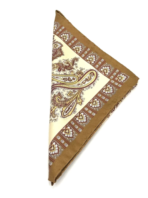 Lenço de Bolso Twill de Seda Cashmere Bege - comprar online