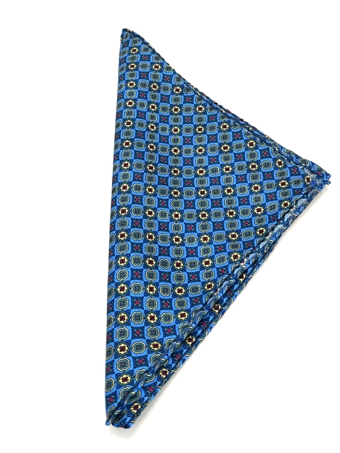 Lenço de Bolso Twill de Seda Mantova Azul - comprar online