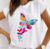 Remera (MODAL) Arcoiris Mariposas (Mujer)