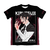 Camisa dryfit com estampa do personagem Muzan de Kimetsu no Yaiba, apresentando desenho em cores escuras e detalhes sangrentos.