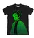 Camisa preta com estampa do personagem Tanjiro Kamado de Kimetsu no Yaiba em verde.
