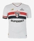 Camisa branca do São Paulo FC, modelo 25/26, com detalhes em vermelho e preto e logotipo da New Balance.