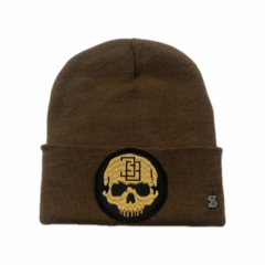 Gorro Tejido Doble (Vison, Con Parche)