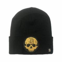 Gorro Tejido Doble (Negro, Con Parche)