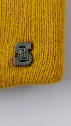 Gorro Tejido Doble (Mostaza, Con Parche) - comprar online