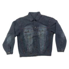 Chaqueta Denim Azul con Costura Roja