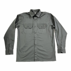 Camisa Worker, Manga Larga (Gris Acero)