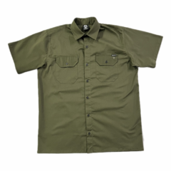 Camisa Worker, Manga Corta (Verde Oliva)