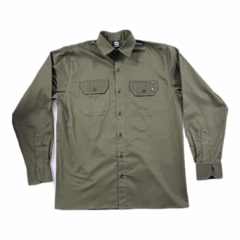 Camisa Worker, Manga Larga (Verde Oliva)