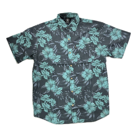 Camisa Custom “Flores Cian”