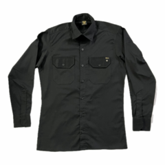 Camisa Worker, Manga Larga (Negra)
