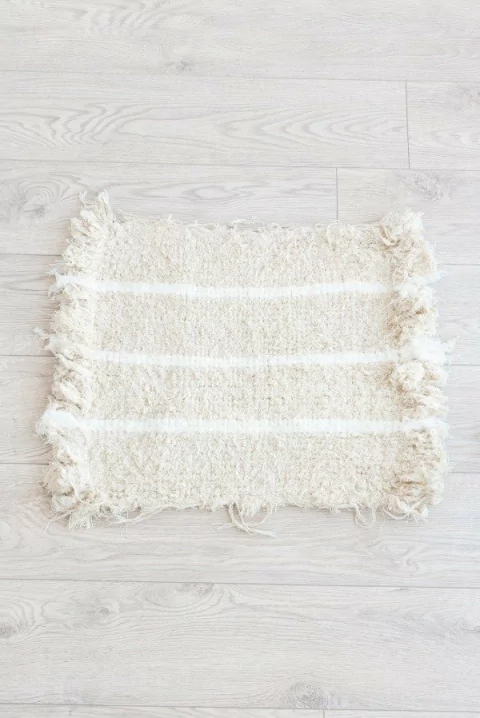 Alfombra Lisa crudo con blanco 70 cm x 45 Cm - comprar online