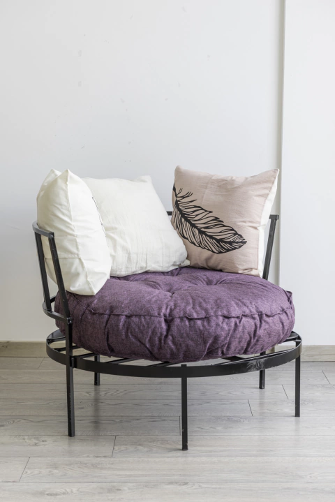 Almohadon Puff de Rustico tapicero VIOLETA