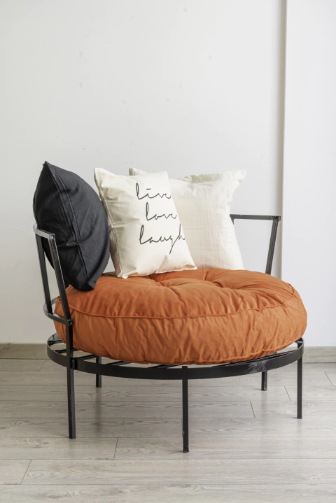 Almohadon Puff de Pana NARANJA