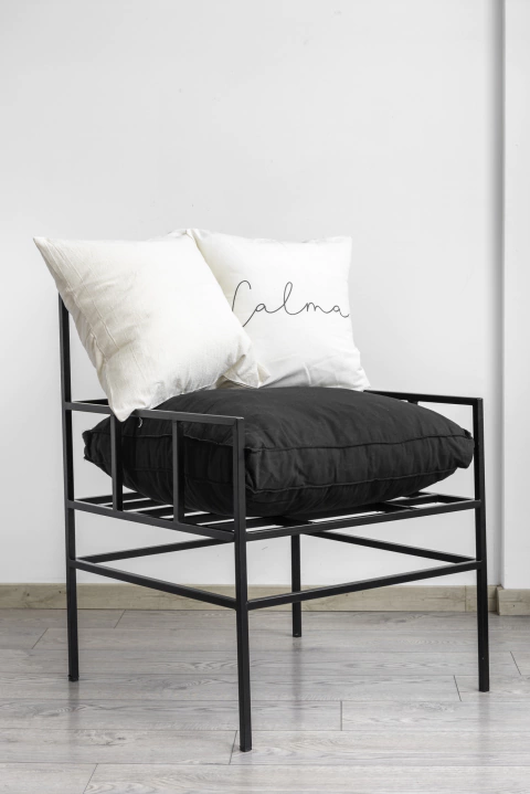 Almohadon Puff lienzo Cuadrado negro