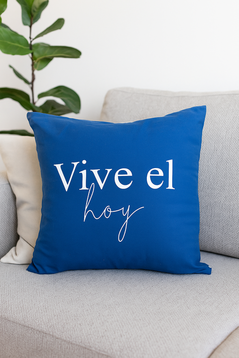 Almohadon De Batista 45 Cm x 45 Cm VIVE EL HOY Azul - comprar online