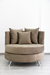 Sillón tapizado pana Marron MOON - - ESPACIO 682