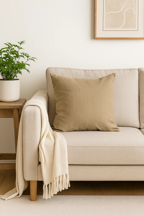 Almohadon Tussor 60 cm X 60 cm LISO TOSTADO - comprar online