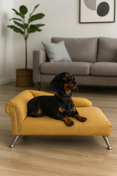 Divan para Mascotas NALA antidesgarro mostaza 80X40 - comprar online