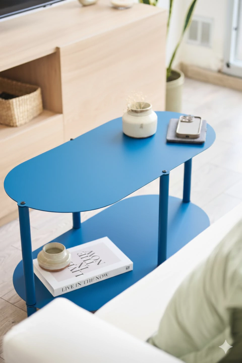 Mesa Ratona Ovalada Azul - comprar online