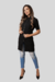 Jaleco Feminino Selene Manga Curta - Preto - RONDU Work Fashion