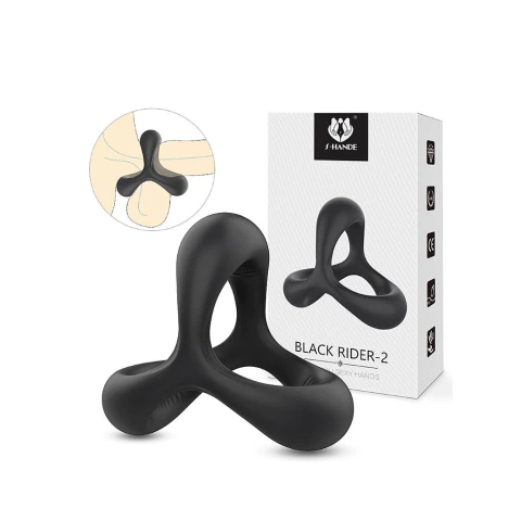 Anel Peniano com Alça Para Escroto Black Rider - S-Hande