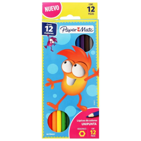Lápices de colores largos x12 - Paper Mate